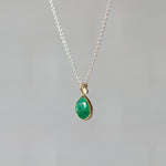 Emerald Sterling Silver and 14K Yellow Gold Theia Necklace #2 side angle