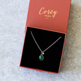 Emerald Sterling Silver and 14K Yellow Gold Theia Necklace #2