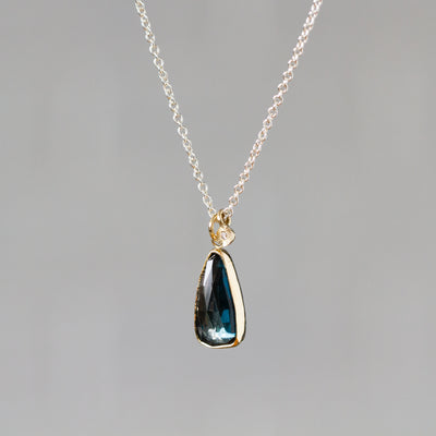London Blue Topaz Silver and Gold Theia Necklace #10