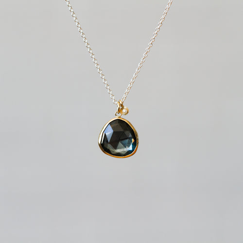 London Blue Topaz Silver and Gold Theia Necklace #9