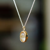 Rutilated Quartz Theia Necklace in Gold and Silver