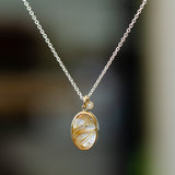 Rutilated Quartz Theia Necklace in Gold and Silver