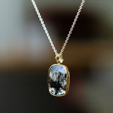 Tourmalinated Quartz Theia Necklace in Gold and Silver