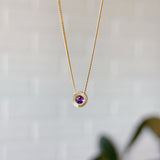 Small Aurora Birthstone Necklace in 14k Yellow Gold