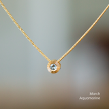 Small Aurora Birthstone Necklace in 14k Yellow Gold