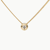 Diamond Small Aurora Birthstone Necklace Yellow Gold