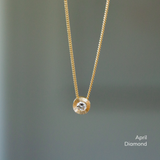 Small Aurora Birthstone Necklace in 14k Yellow Gold