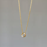 Diamond Small Aurora Birthstone Necklace Yellow Gold