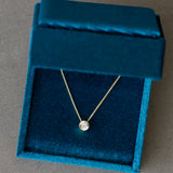 Diamond Small Aurora Birthstone Necklace Yellow Gold