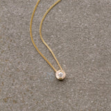 Diamond Small Aurora Birthstone Necklace Yellow Gold