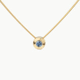 Blue Montana Sapphire Small Aurora Slide Necklace in Yellow Gold