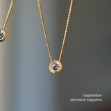 Small Aurora Birthstone Necklace in 14k Yellow Gold