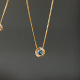 Blue Montana Sapphire Small Aurora Slide Necklace in Yellow Gold