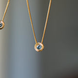 Blue Montana Sapphire Small Aurora Slide Necklace in Yellow Gold