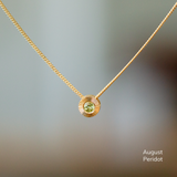 Small Aurora Birthstone Necklace in 14k Yellow Gold