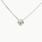 Diamond Small Aurora Birthstone Necklace in Sterling Silver