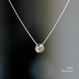 Small Aurora Birthstone Necklace in Sterling Silver