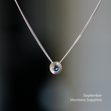 Small Aurora Birthstone Necklace in Sterling Silver