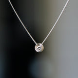 Diamond Small Aurora Birthstone Necklace in Sterling Silver