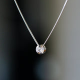 Diamond Small Aurora Birthstone Necklace in Sterling Silver