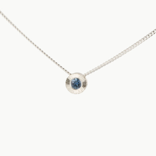Blue Montana Sapphire Small Aurora Necklace in Sterling Silver