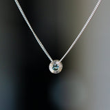 Teal Montana Sapphire Small Aurora Necklace in Sterling Silver