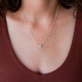 Teal Montana Sapphire Small Aurora Necklace in Sterling Silver