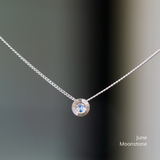 Small Aurora Birthstone Necklace in Sterling Silver