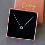 Small Aurora Birthstone Necklace in Sterling Silver