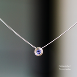 Small Aurora Birthstone Necklace in Sterling Silver