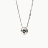 Teal Montana Sapphire Small Aurora Necklace in Sterling Silver
