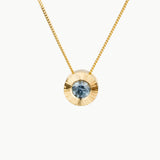 14ky Aurora Slide Pendant necklace with .68ct Light Blue Montana Sapphire
