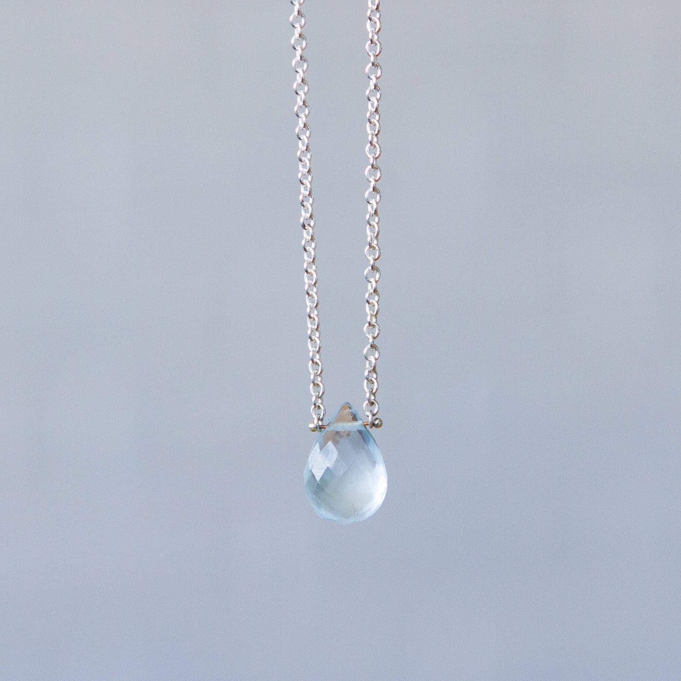 Elemental Aquamarine Necklace in Silver variant A