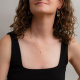 Aurora Drop Pendant with Diamond on Paperclip Chain in Yellow Gold