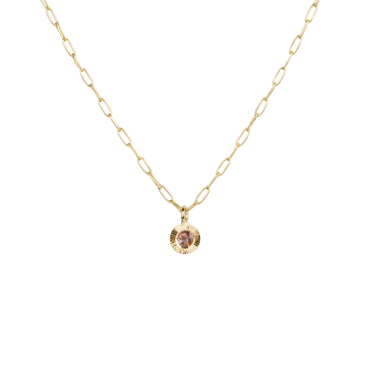 14KY Small Aurora Drop Pendant with Pink Montana Sapphire