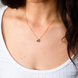 North/South Oval Aurora Pendant Necklace with .80ct Blue Oval Montana Sapphire