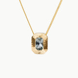 Radiant Aurora Pendant Necklace with .77ct Light Green Radiant Montana Sapphire