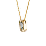 Radiant Aurora Pendant Necklace with .77ct Light Green Radiant Montana Sapphire