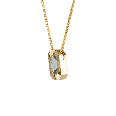 Radiant Aurora Pendant Necklace with .77ct Light Green Radiant Montana Sapphire