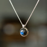 Labradorite Silver Iris Necklace #3