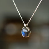 Labradorite Silver Iris Necklace #4
