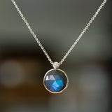 Labradorite Silver Iris Necklace #4