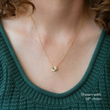 Sideways Oval Aurora Pendant Necklace with .78ct Light Green Sapphire