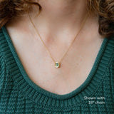 Cushion Aurora Pendant Necklace with .46ct Green Sapphire
