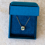 Cushion Aurora Pendant Necklace with .46ct Green Sapphire