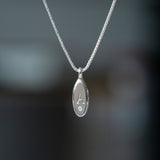 Token Necklace with Engraved Block Letter Initial