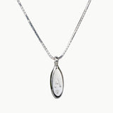 Token Necklace with Engraved Block Letter Initial