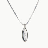 Token Necklace with Engraved Block Letter Initial