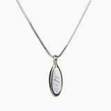 Token Necklace with Engraved Block Letter Initial