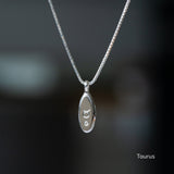 Token Necklace with Zodiac Engraving